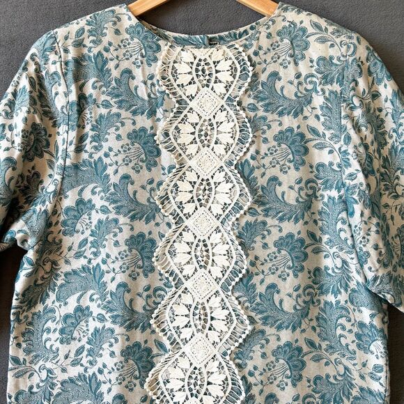 Vintage Jessica McClintock Dress Jacquard Lace-Drop Waist-Back Buttons - Size 6 - Picture 5 of 16